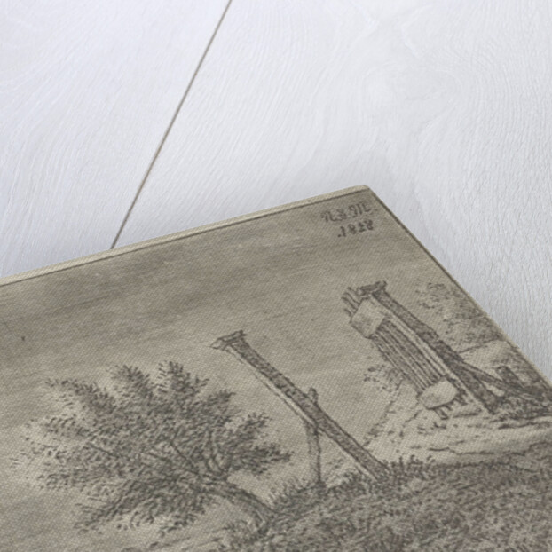 A polder landscape with an open gate at night, in the ditch a boat and on the horizon a mill by Anthonie Willem Hendrik Nolthenius de Man