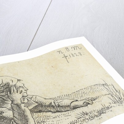 Boy lying in the grass on his belly by Anthonie Willem Hendrik Nolthenius de Man