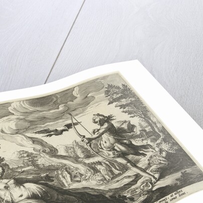 Apollo shoot the pregnant Coronis death by Workshop of Hendrick Goltzius