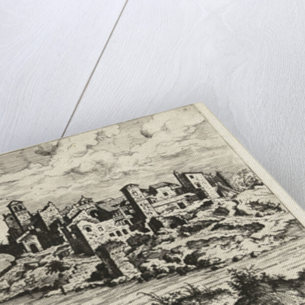 View of the bridge of Fabricius in Rome, Italy by Hieronymus Cock