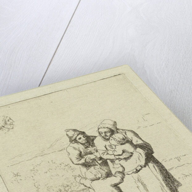 Study Sheet with family with two children by Marie Lambertine Coclers