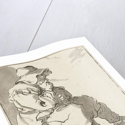 Man sitting on stone by Hermanus Fock