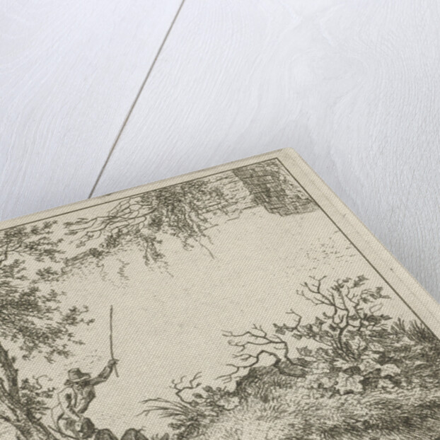 Two men at a wall by Hermanus Fock