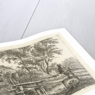 Man on bridge by Hermanus Fock