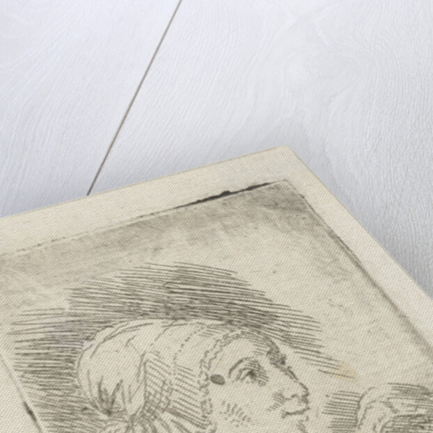 Study sheet with two female heads by Louis Bernard Coclers