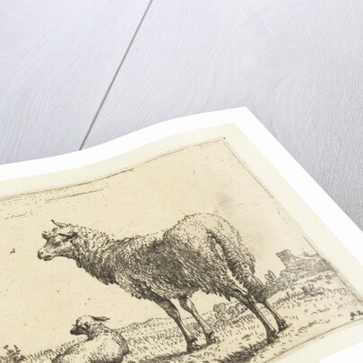 Ewe with lamb by Karel Dujardin