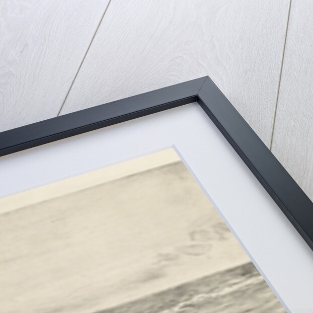 Four children playing with toy boat on the beach in shallow seawater by Jozef Israëls