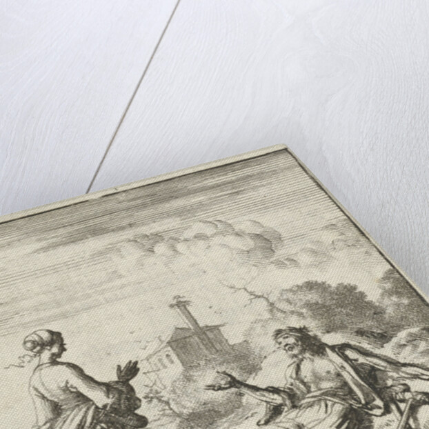 Woman speaks to a beggar by Pieter Arentsz II