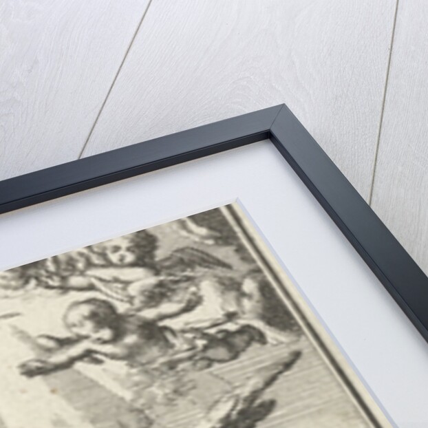 Angel praying with outstretched arms to God by Barent Bos