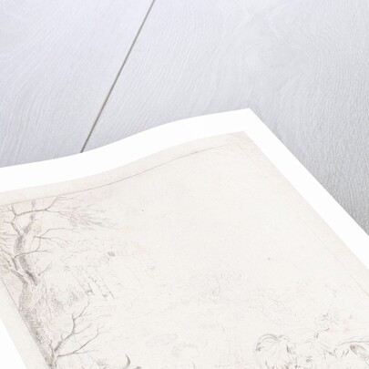 Cows, goats and sheep in a mountainous landscape with ruins by Diederik Jan Singendonck