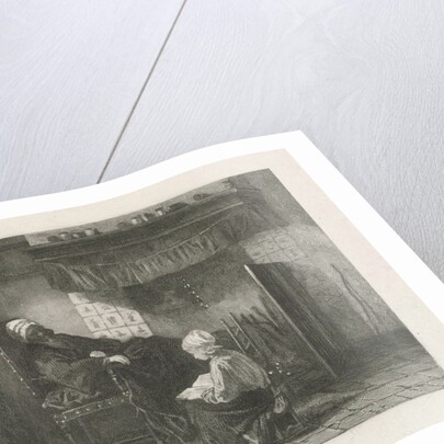 Old woman in front of a fire by Joseph Israels