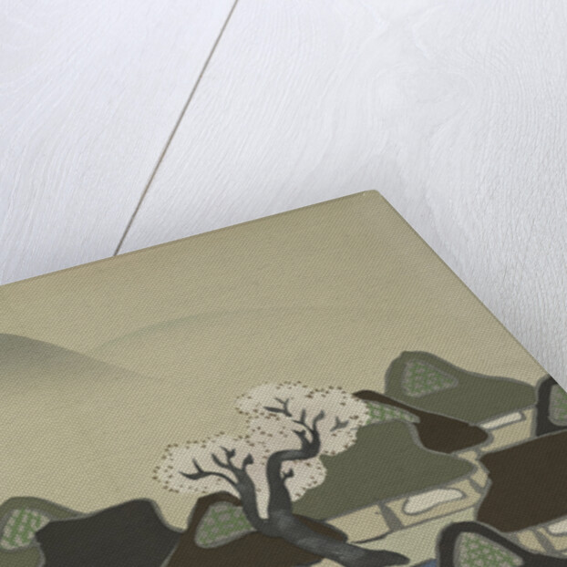 Village with Cherry Blossoms by Sekka Kamisaka