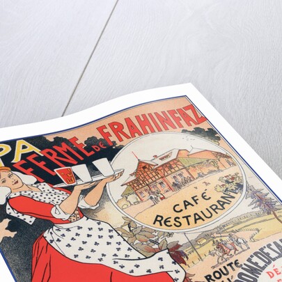 Belgium poster for Ferme de la Frahinfaz. cafe restaurant near Spa Belgium 1896 by Adolphe Crespin