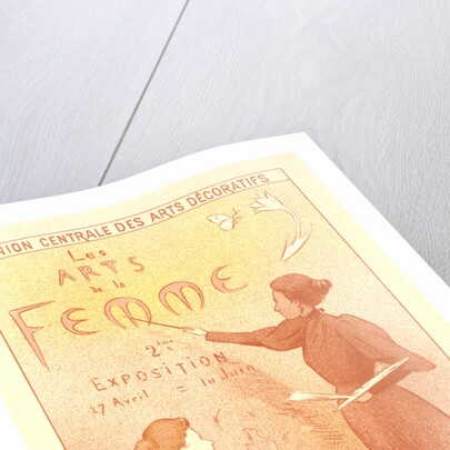Poster for la deuxième Exposition des Arts de la Femme. Exhibition of art of the woman by Adolphe Étienne Auguste Moreau-Nélaton