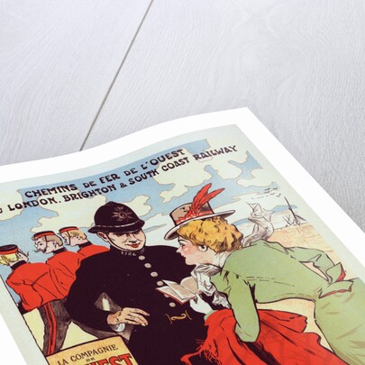 Poster for la Cie de l'Ouest, Paris-Londres, Paris - London. Trains from Paris to London for the compagnie the chemin des fer de l'ouest by Jules-Alexandre Grün