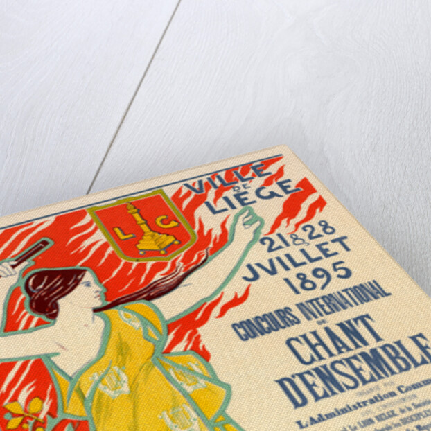 Belgian Poster for le Concours international de Chant d'ensemble, organisé par la ville de Liège by Auguste Donnay