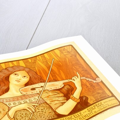 Poster for Leçons de Violon. The violin lesson by Paul Berthon