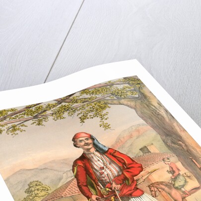 Albanian guard or soldier, Travels through Turkey 1862 by Henry J. Van Lennep