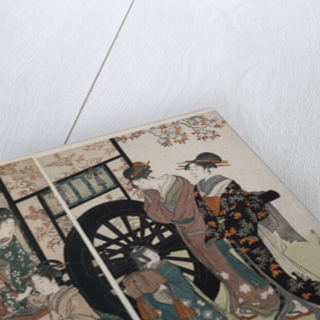 Mitate gosho-guruma, Parody of an imperial carriage scene by Utamaro Kitagawa