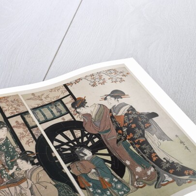 Mitate gosho-guruma, Parody of an imperial carriage scene by Utamaro Kitagawa