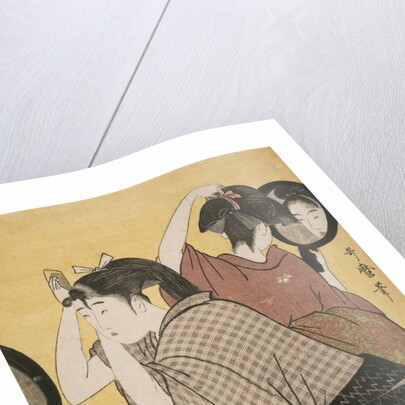Kami-yui, Dressing the hair by Utamaro Kitagawa