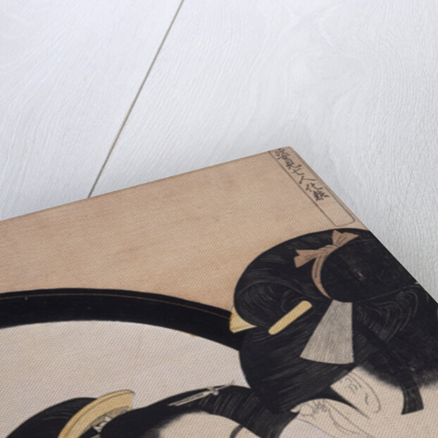 Sugatami shichinin keshô, Seven women applying make-up using a full-length mirror by Utamaro Kitagawa