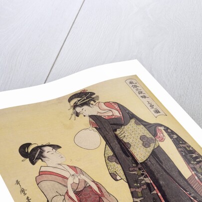 Jôbon no zu, Picture of the upper class. Fûzoku sandan musume, Three ranks of young women according to their fashions by Utamaro Kitagawa