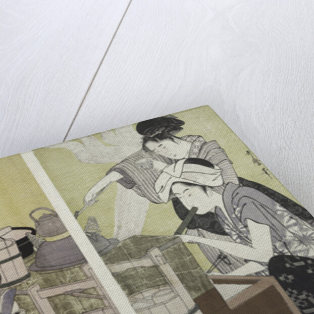 Daidokoro, Kitchen scene by Utamaro Kitagawa