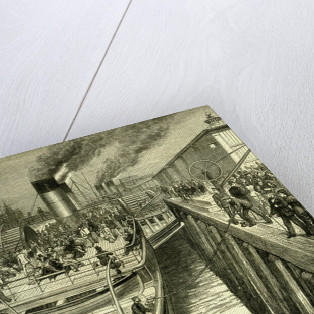 Glasgow Broomielaw UK 1880. Early Morning Departure of the Highland Steamer Columba by Anonymous