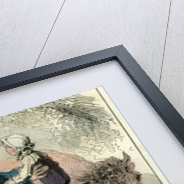 Farmer Child 19th Century Chicken Spade Country Side France by Anonymous