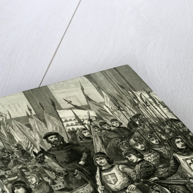 Florence Festvals 1887 Historical Procession the Conte Verde Meeting the Gonfaloniere in the Piazza Della Signoria by Anonymous