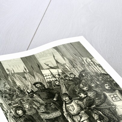 Florence Festvals 1887 Historical Procession the Conte Verde Meeting the Gonfaloniere in the Piazza Della Signoria by Anonymous