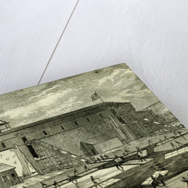 Ice Industry U.S.A. 1881 Winter View of Elevating Ice Into Buildings by Anonymous