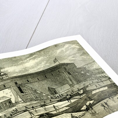 Ice Industry U.S.A. 1881 Winter View of Elevating Ice Into Buildings by Anonymous