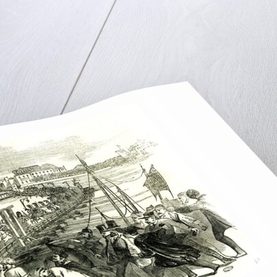 Cologne Köln 1846 the Charge of Cavalry Across the Bridge of Boats During the Riot at Cologne. by Anonymous