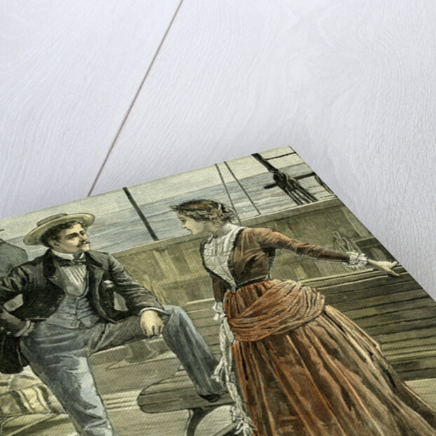 Talk on the Vessel 1887 Man Woman Lady Gentleman Ladies Ship Boat by Anonymous