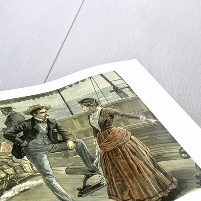 Talk on the Vessel 1887 Man Woman Lady Gentleman Ladies Ship Boat by Anonymous