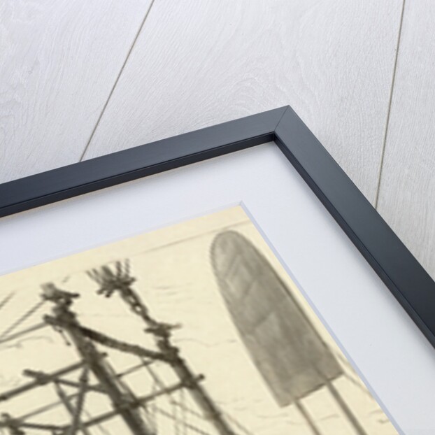 Albert Tissandier, Gaston Tissandier, and an unidentified man in the basket of their airship by P. Ferat