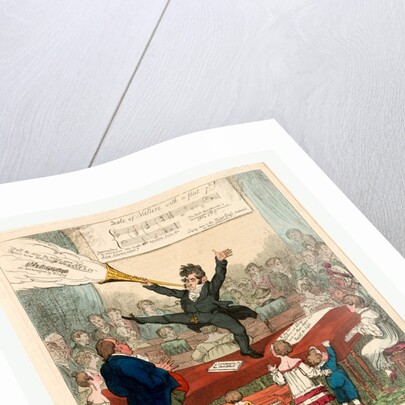 A German mountebank blowing his own trumpet at a Dutch concert of 500 piano fortes by George Cruikshank