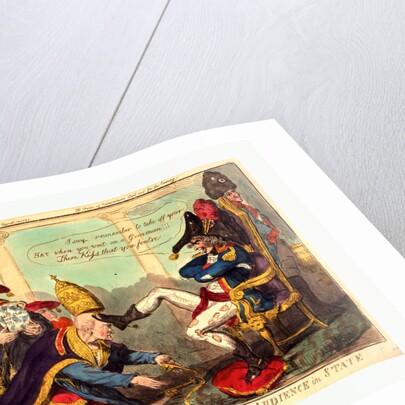 Buonaparte at Rome giving audience in state by Isaac Cruikshank