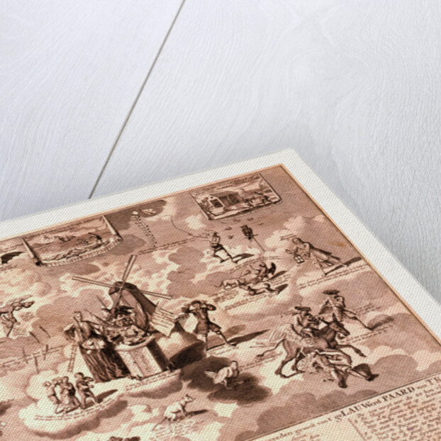 De verslagen actionist in de stoel met rinkels, overreeden geweest van't geLauwerd Paard van Troje by Anonymous