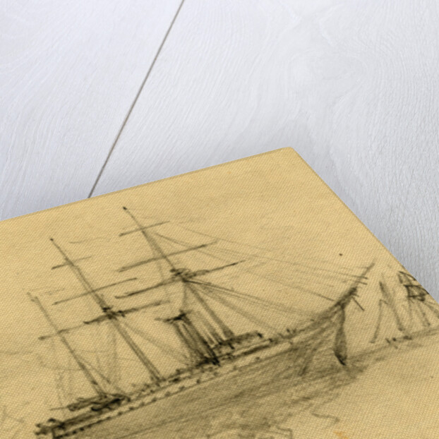 Three ships at sea by Anonymous