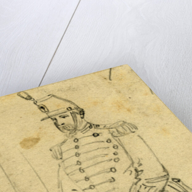 Sketches of soldiers wearing the 7th New York Cavalry regiment uniform, 1861 by Alfred R Waud
