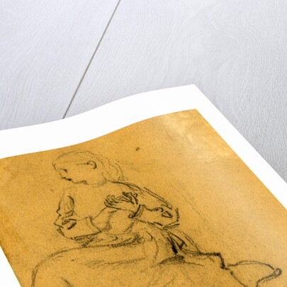 Young girl with clasped hands by Alfred R Waud