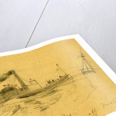 Quartermasters Tugboat Sykes, carrying mail off Mobile by Alfred R Waud