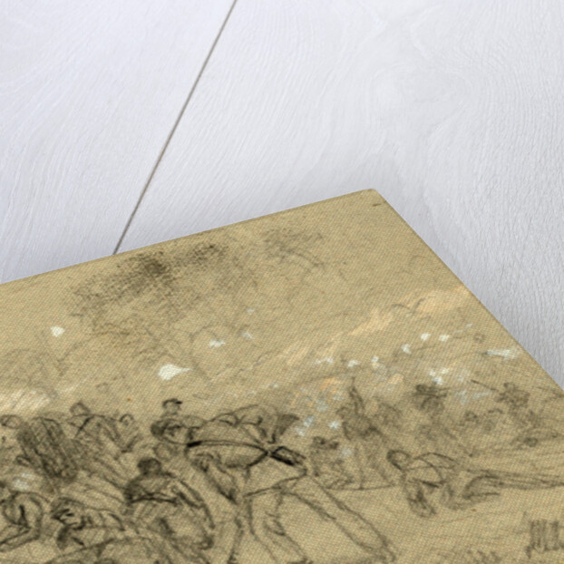 On Hancocks front the soldiers having no picks and shovels used bayonets, tin pans, old canteens, and even their hands in throwing up breastworks ARW, 1864 June, 1862-1865 by Alfred R Waud