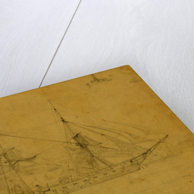 Colorado, Broadside view of ship, outline of port in background, 1860-1865 by Alfred R Waud