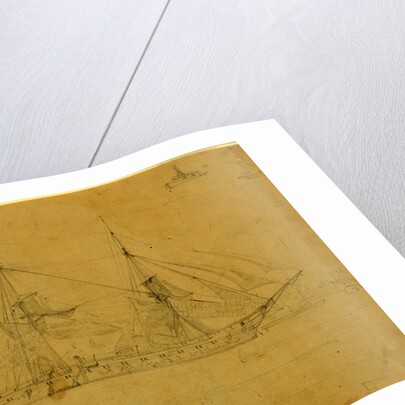 Colorado, Broadside view of ship, outline of port in background, 1860-1865 by Alfred R Waud