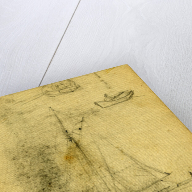 Small sailboat and rowboats by Alfred R Waud