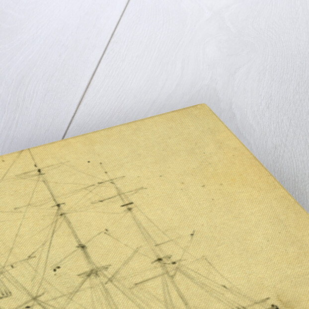 Sailing ship with three masts, 1860-1865 by Alfred R Waud